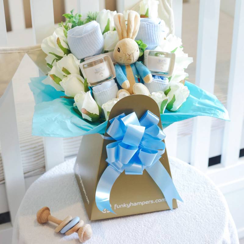 New Baby Boy Clothing and Yankee Candle Bouquet