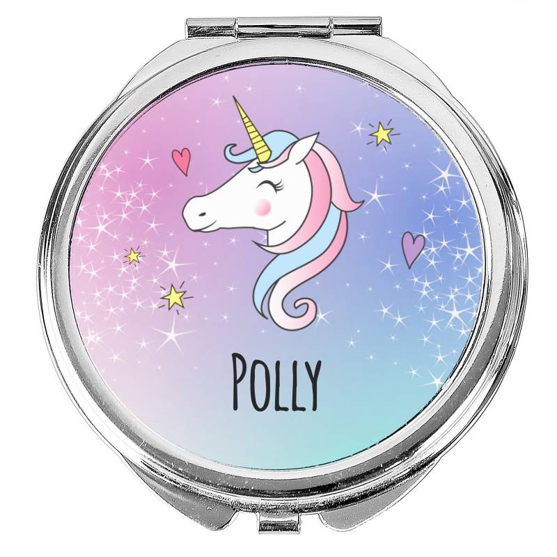 Personalised Unicorn Compact Mirror